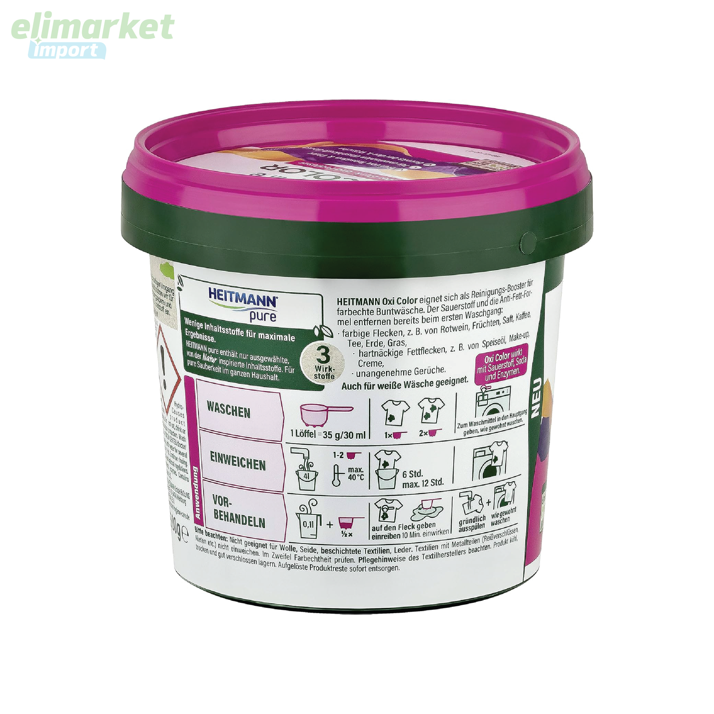 Pudra pentru indepartat pete Heitmann Pure Oxi Color, 500 g