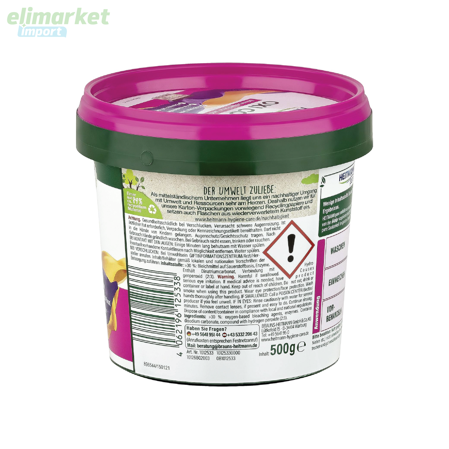 Pudra pentru indepartat pete Heitmann Pure Oxi Color, 500 g