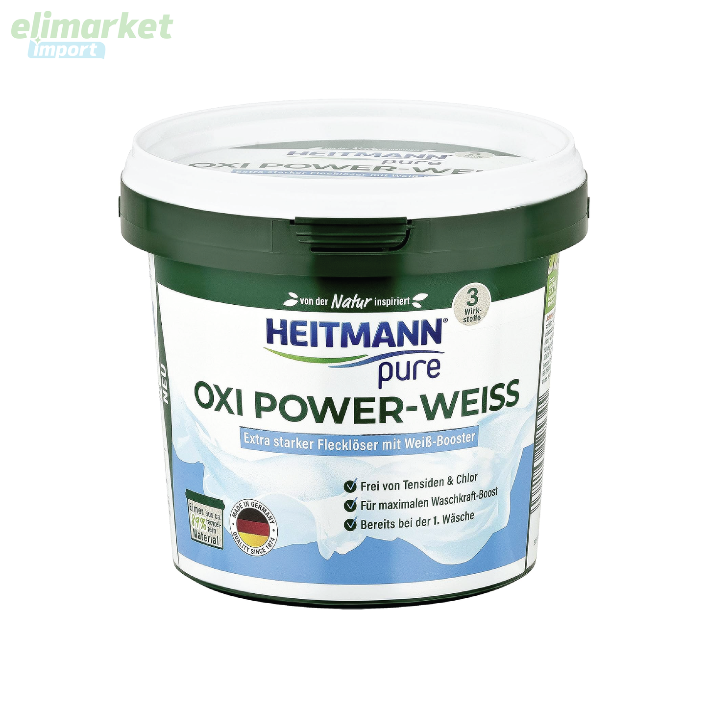 Pudra pentru indepartat pete Heitmann Pure Oxi Power-Weiss, 500 g