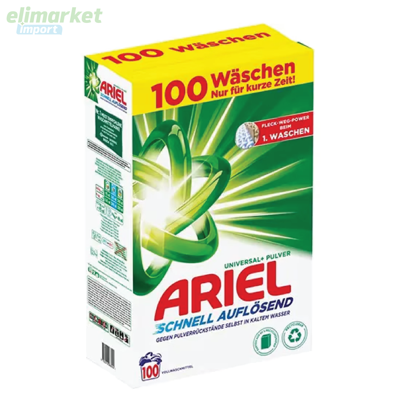 Detergent de rufe pudra Ariel Universal, 100 spalari, 6 kg