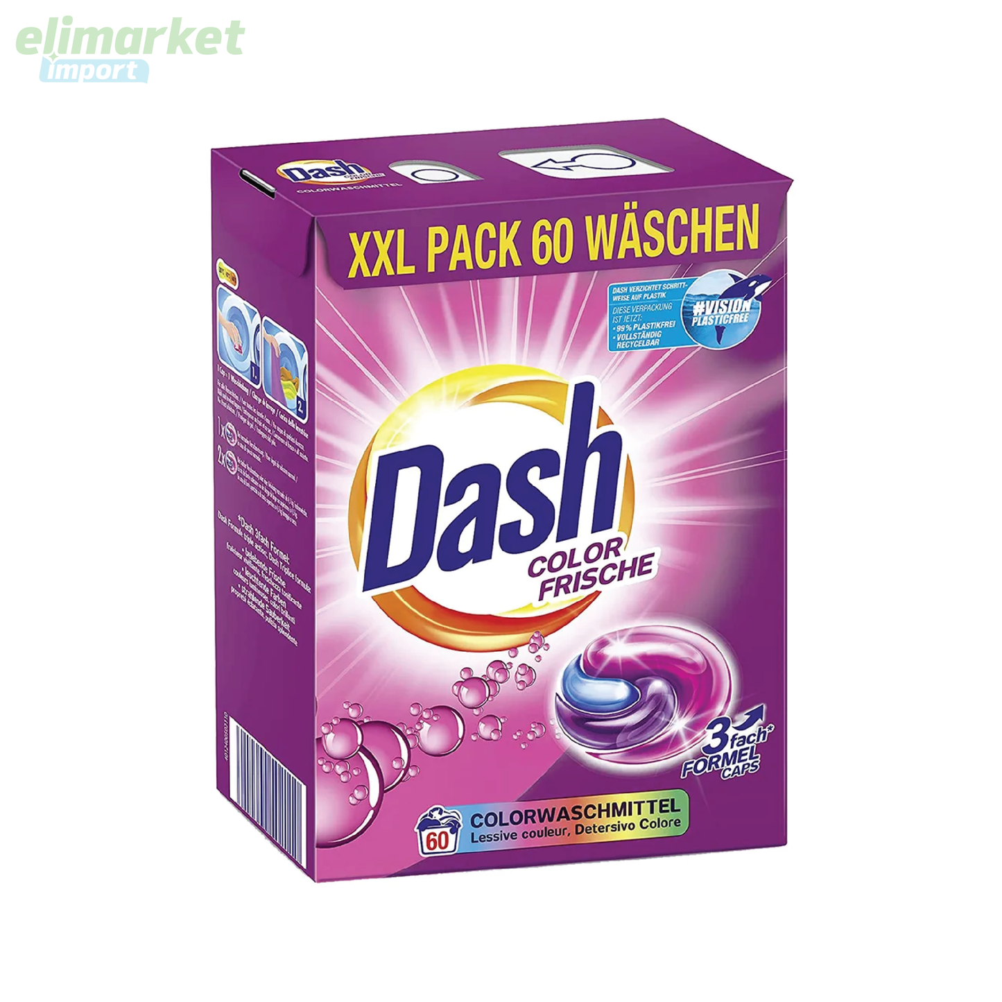 Detergent de rufe capsule Dash Color Frische, 60 capsule